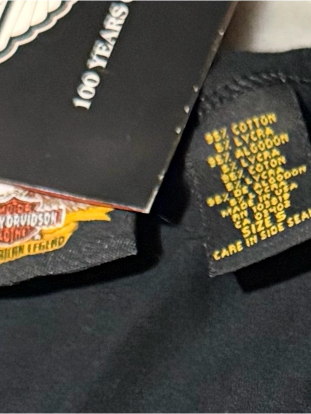 Harley-Davidson Black V-Neck Tank with White Trim and Logo Patch - Picture 7 of 7